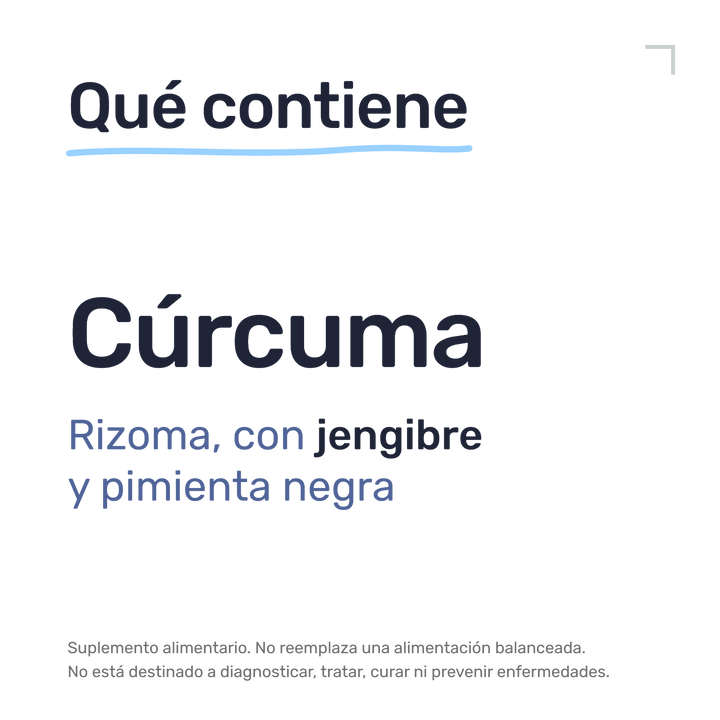 Cúrcuma — Qué contiene: Cúrcuma: rizoma, con jengibre y pimienta negra