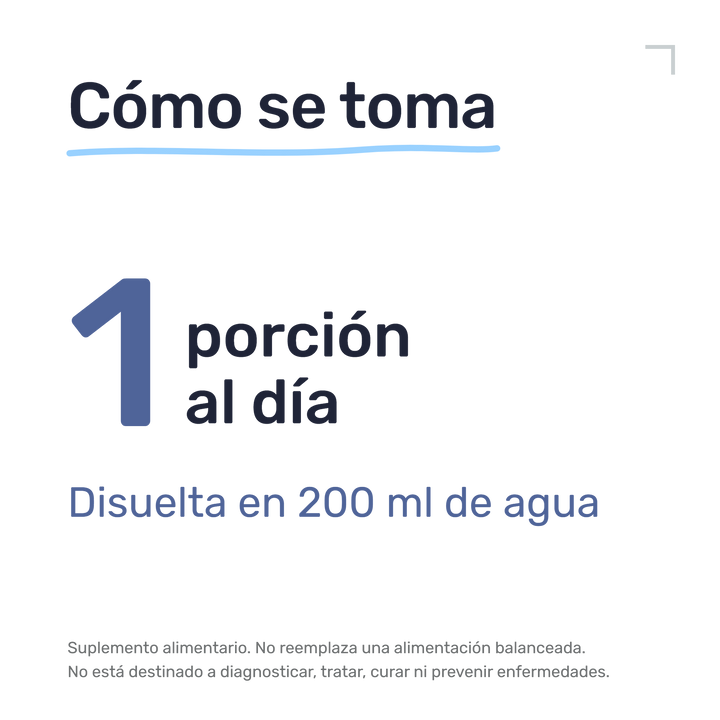Hai ReVive — Cómo se toma: 1 porción al día, disuelta en 200 ml de agua