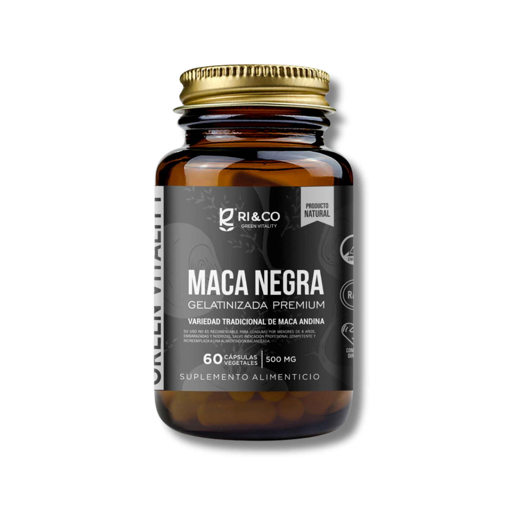 Maca Negra Gelatinizada 500 mg [60 Cápsulas]