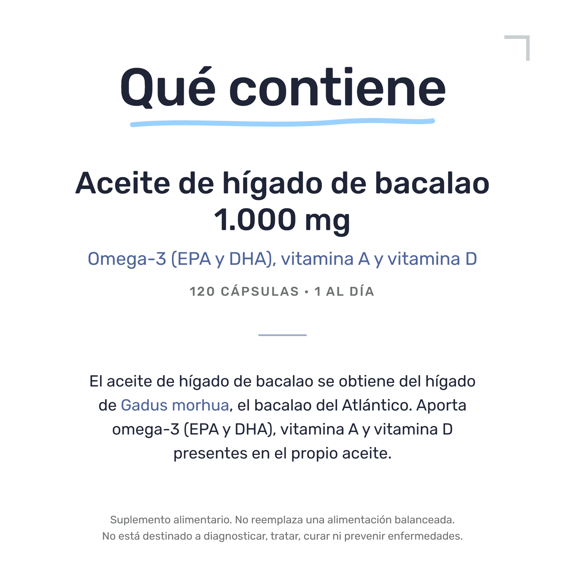 Aceite de Higado de Bacalao 1000 Mg [120 Cápsulas] — imagen 7