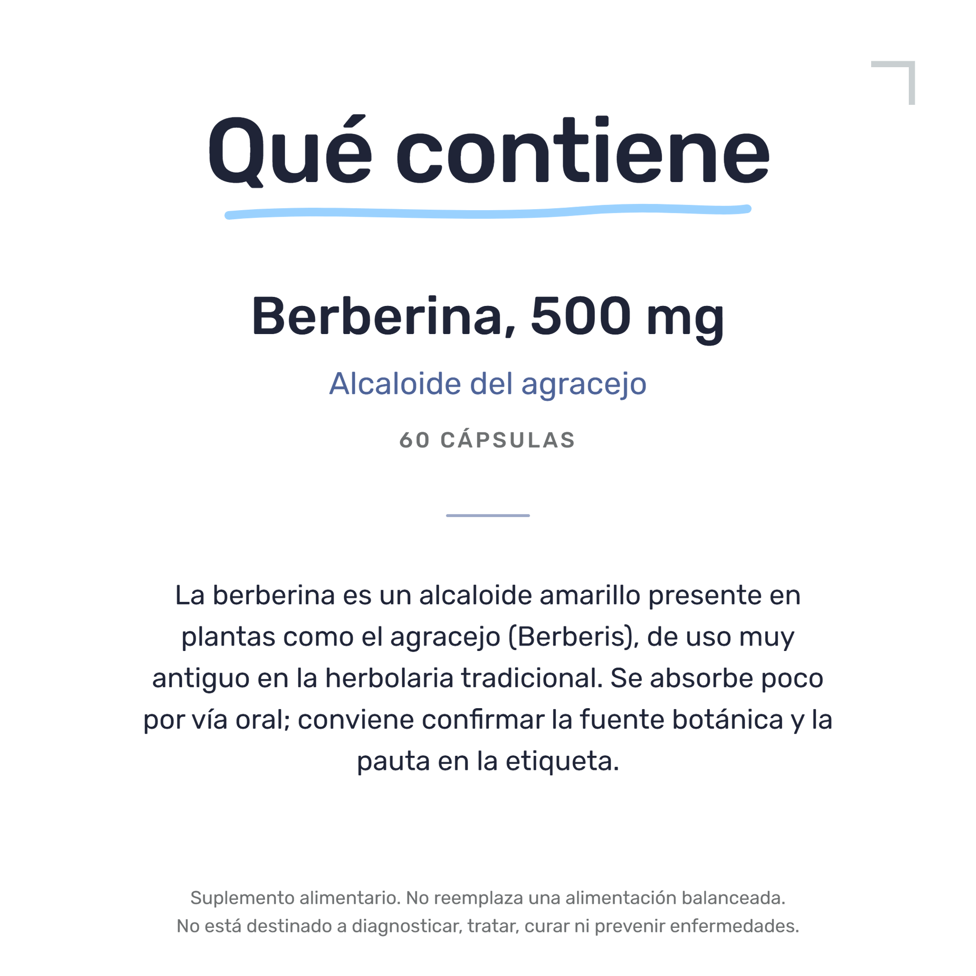 Berberina 500 mg [60 cápsulas] — imagen 7