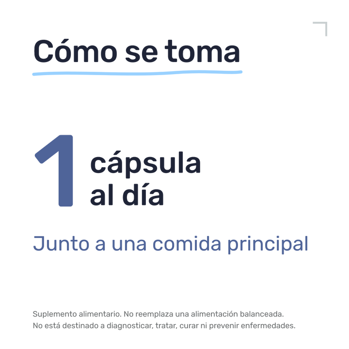 Citrato de Potasio — Cómo se toma: 1 cápsula al día, junto a una comida principal
