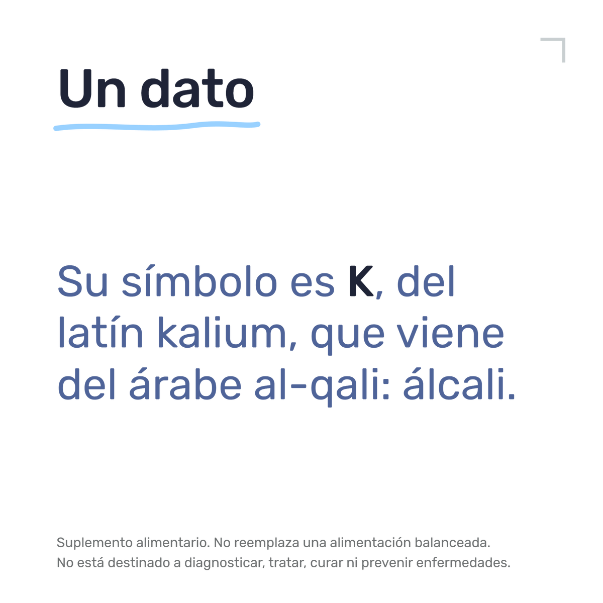 Citrato de Potasio — Un dato: Su símbolo es K, del latín kalium, que viene del árabe al-qali: álcali.