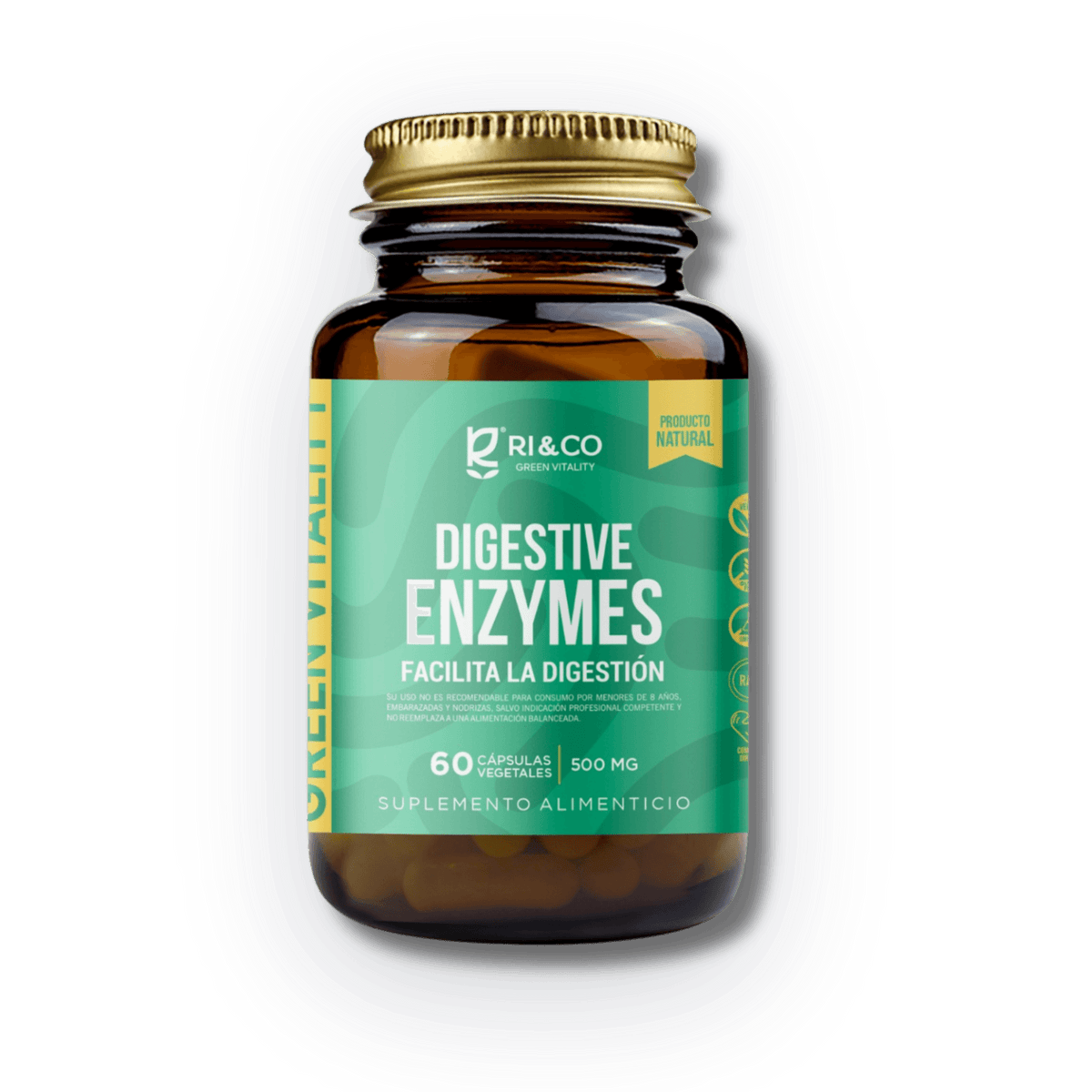 Enzimas Digestivas 500 mg [60 cápsulas] — imagen 1