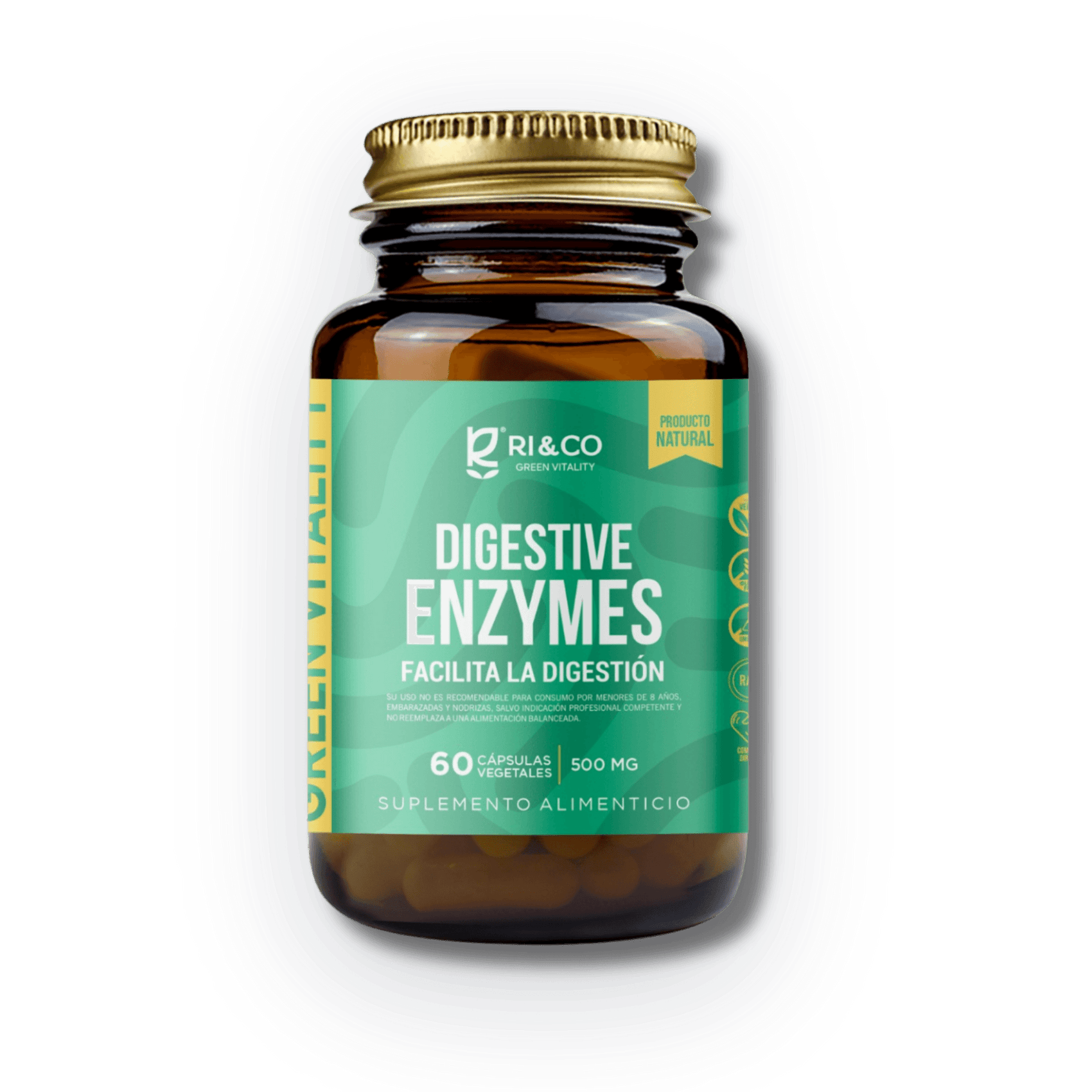 Enzimas Digestivas 500 mg [60 cápsulas] — imagen 1