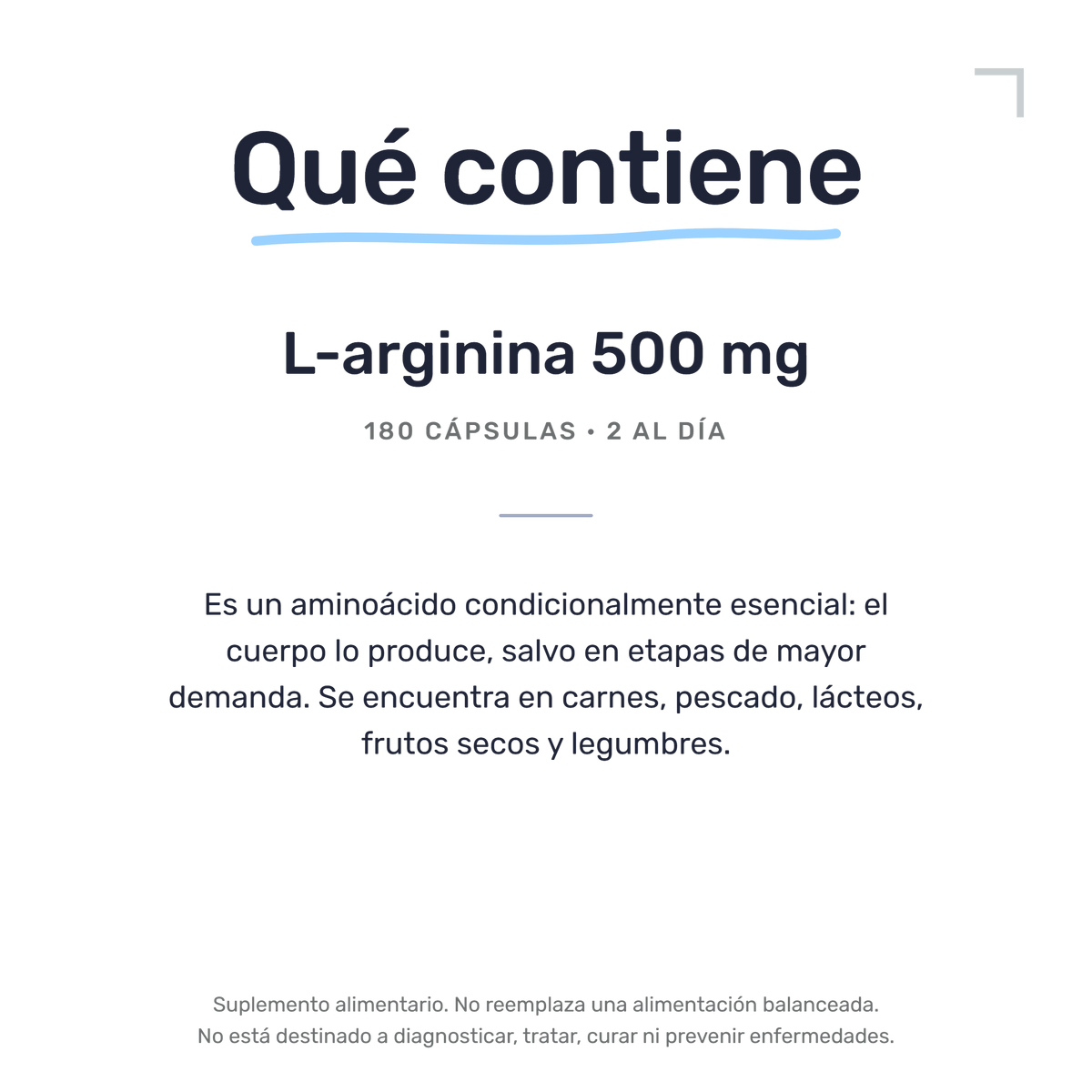 L-Arginina 500 mg [180 cápsulas] — imagen 7