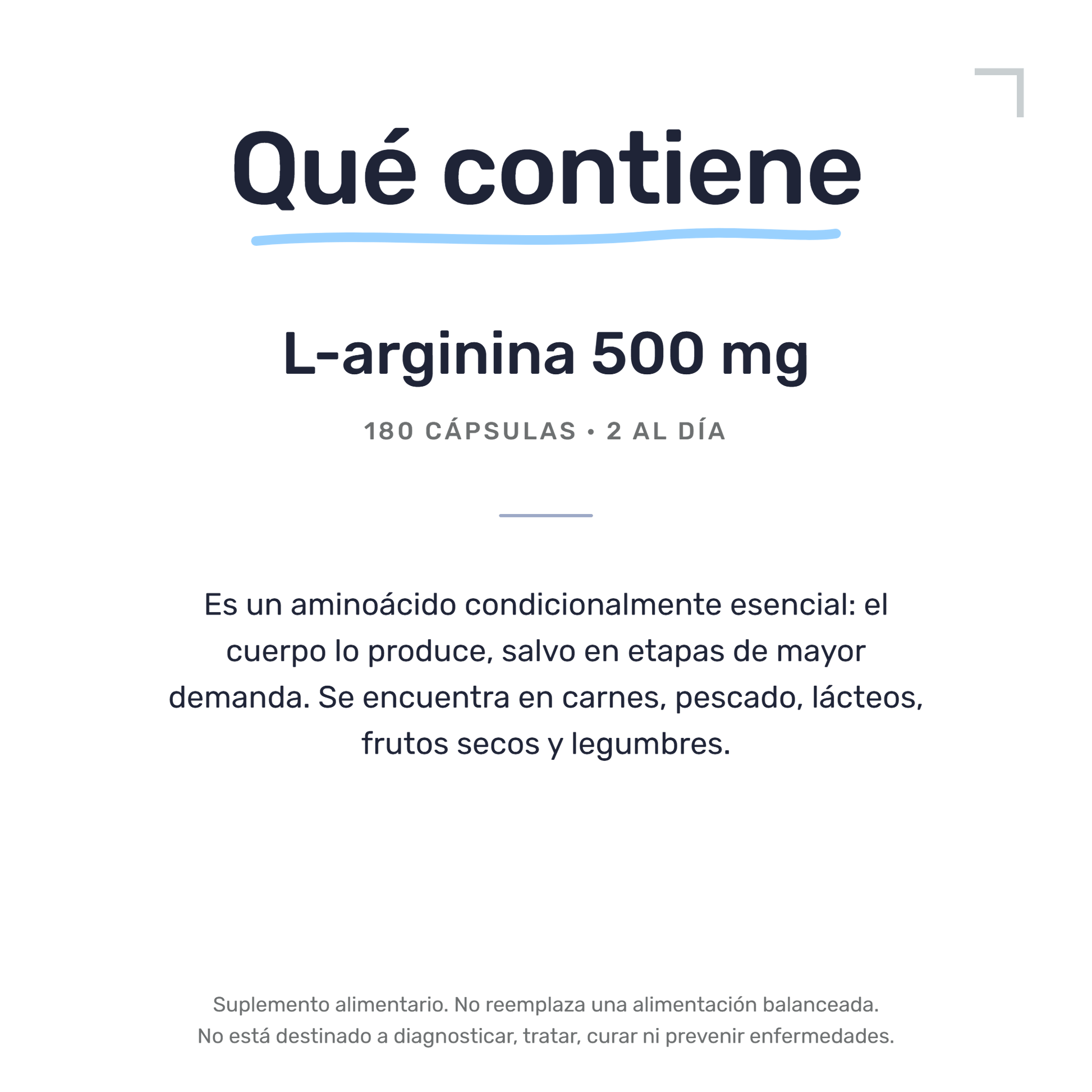 L-Arginina 500 mg [180 cápsulas] — imagen 7