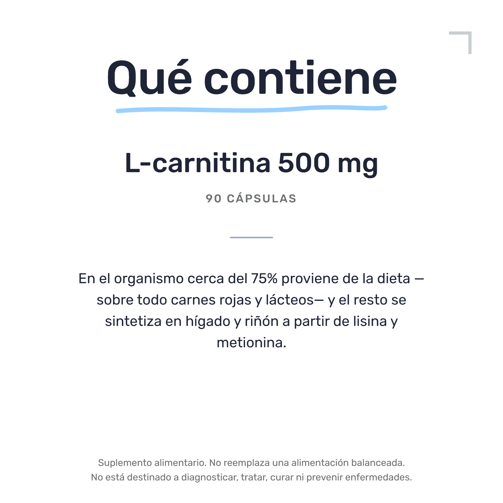 L-Carnitina 500 mg [90 cápsulas] — imagen 7
