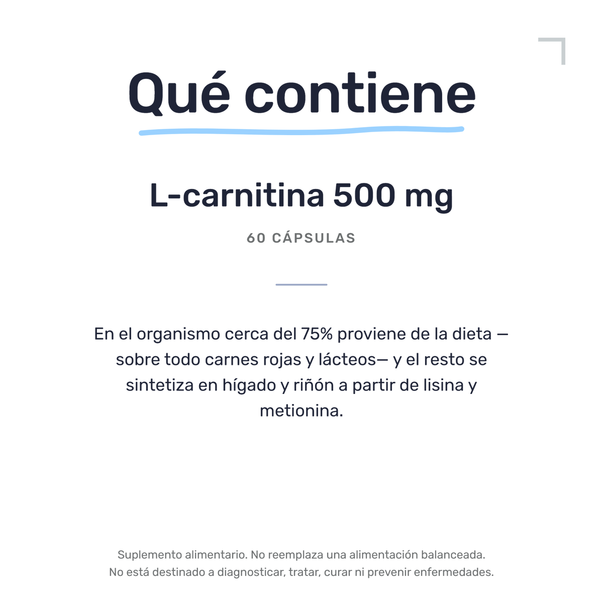 L-Carnitina 500mg [60 Cápsulas] — imagen 7