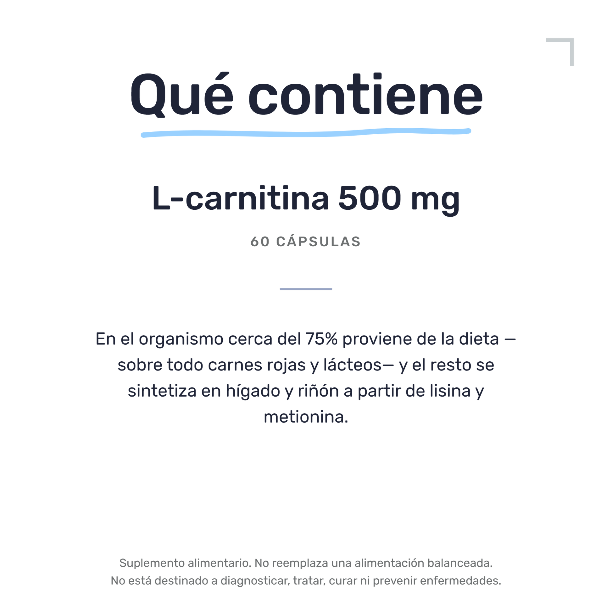 L-Carnitina 500mg [60 Cápsulas] — imagen 7