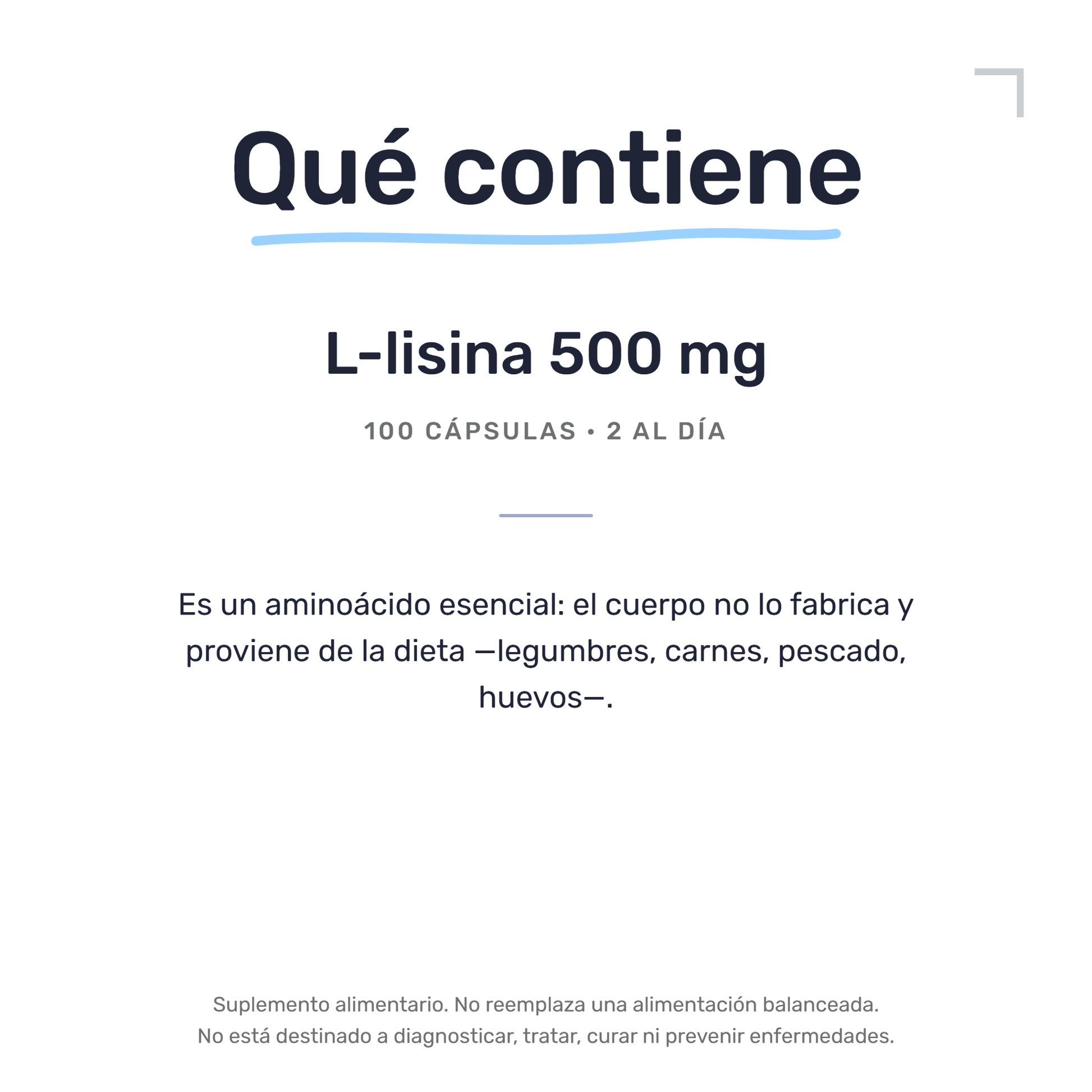 L-Lisina 500mg [100 Cápsulas] — imagen 7