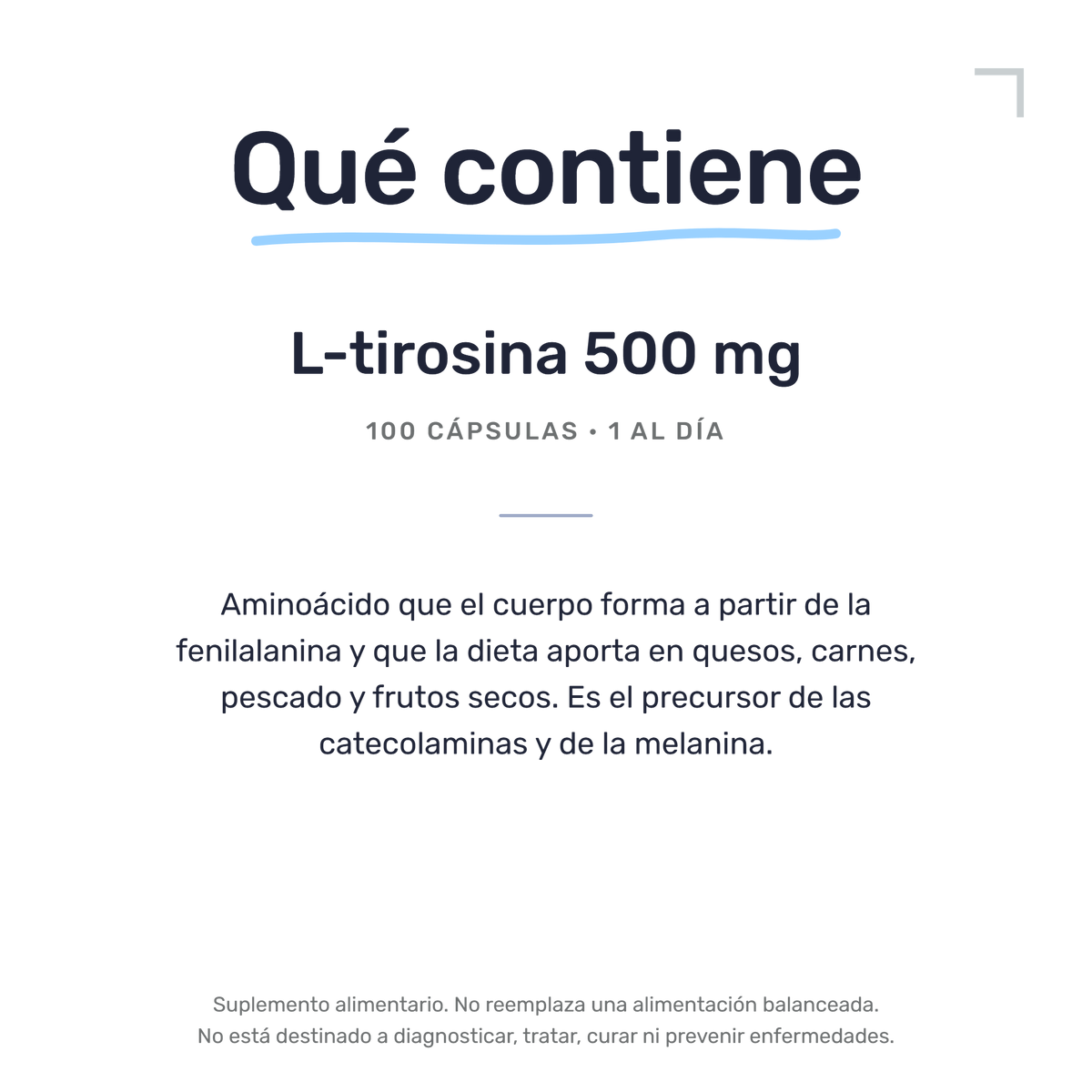 L-Tirosina 500mg [100 Cápsulas] — imagen 7