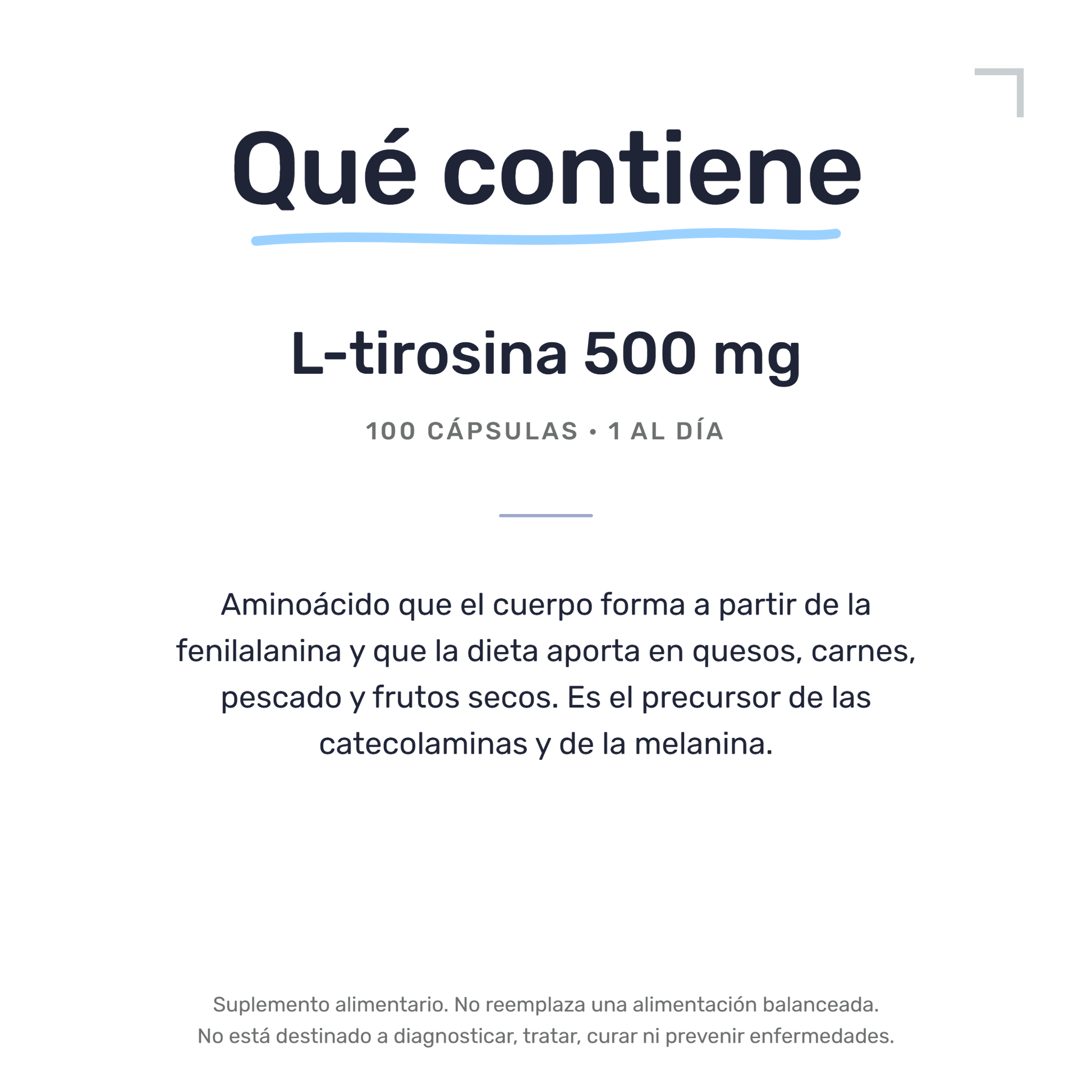 L-Tirosina 500mg [100 Cápsulas] — imagen 7