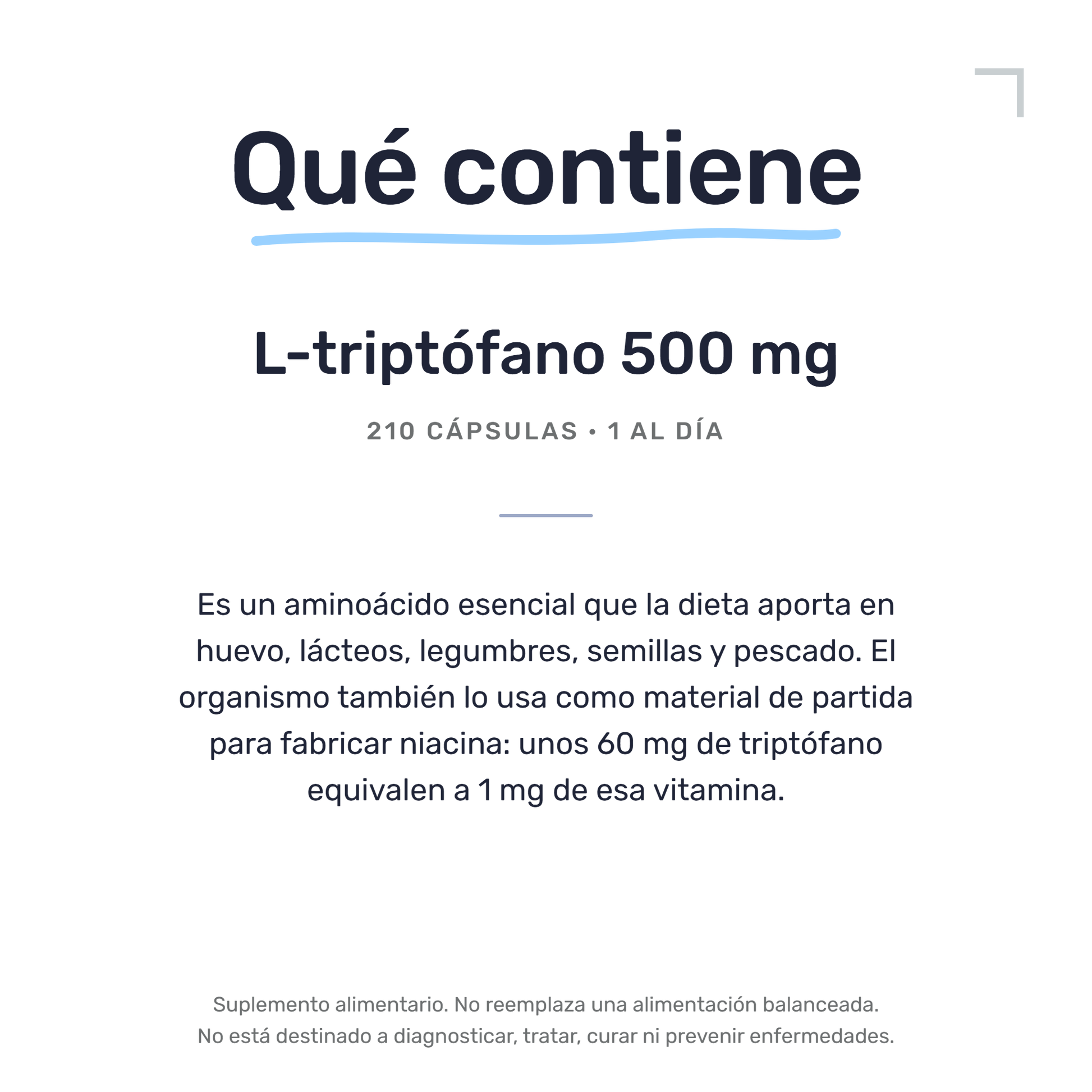 L-Triptófano 500mg [210 Cápsulas] — imagen 7