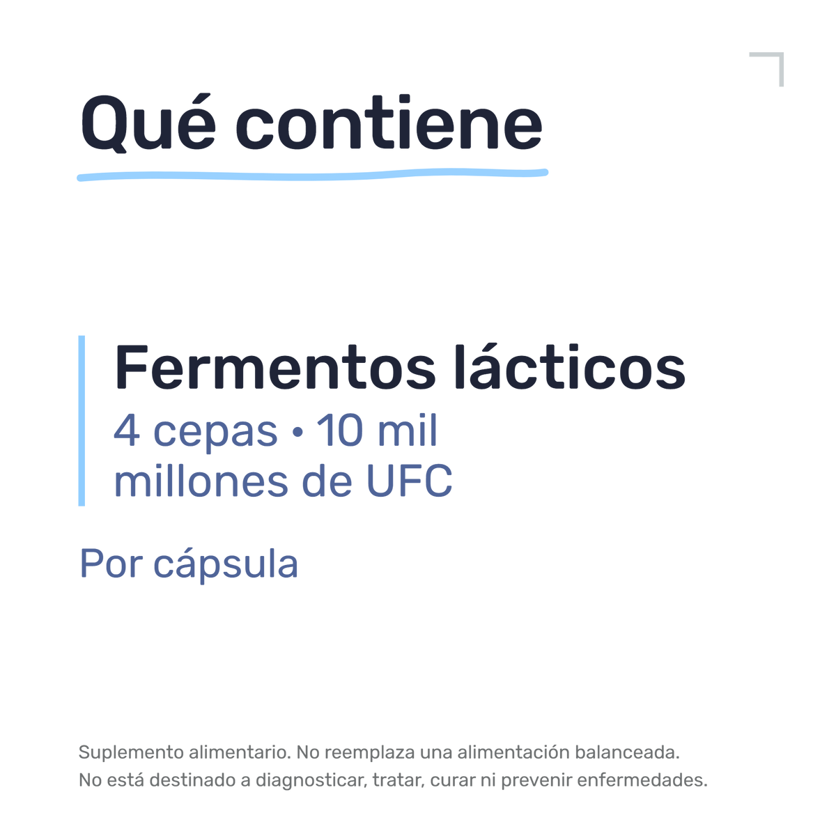 Lactibiane Reference — Qué contiene: fermentos lácticos 4 cepas, 10 mil millones de UFC, por cápsula