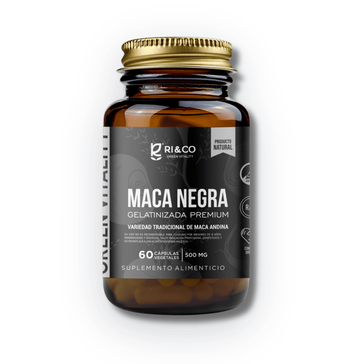 Maca Negra Gelatinizada 500 mg [60 Cápsulas] — imagen 1