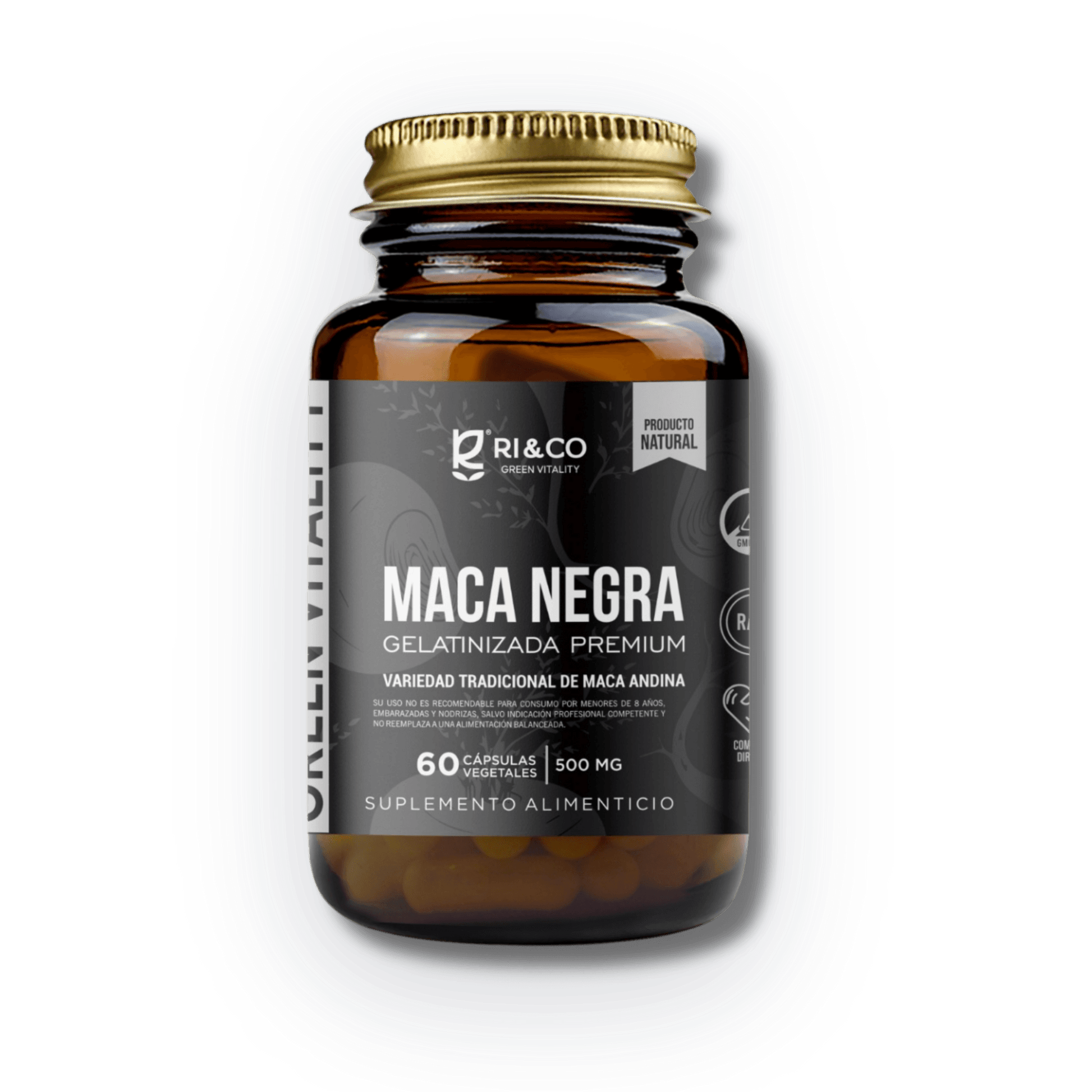 Maca Negra Gelatinizada 500 mg [60 Cápsulas] — imagen 1