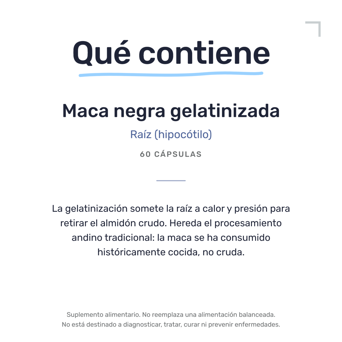 Maca Negra Gelatinizada 500 mg [60 Cápsulas] — imagen 7