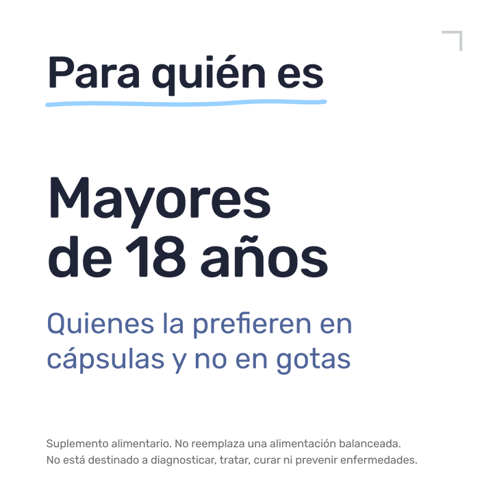 Sangre de Grado — Para quién es: mayores de 18 años. Quienes la prefieren en cápsulas y no en gotas