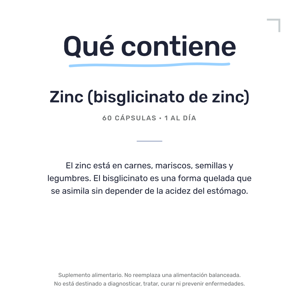 Zinc - Bisglicinato [60 Cápsulas] — imagen 7