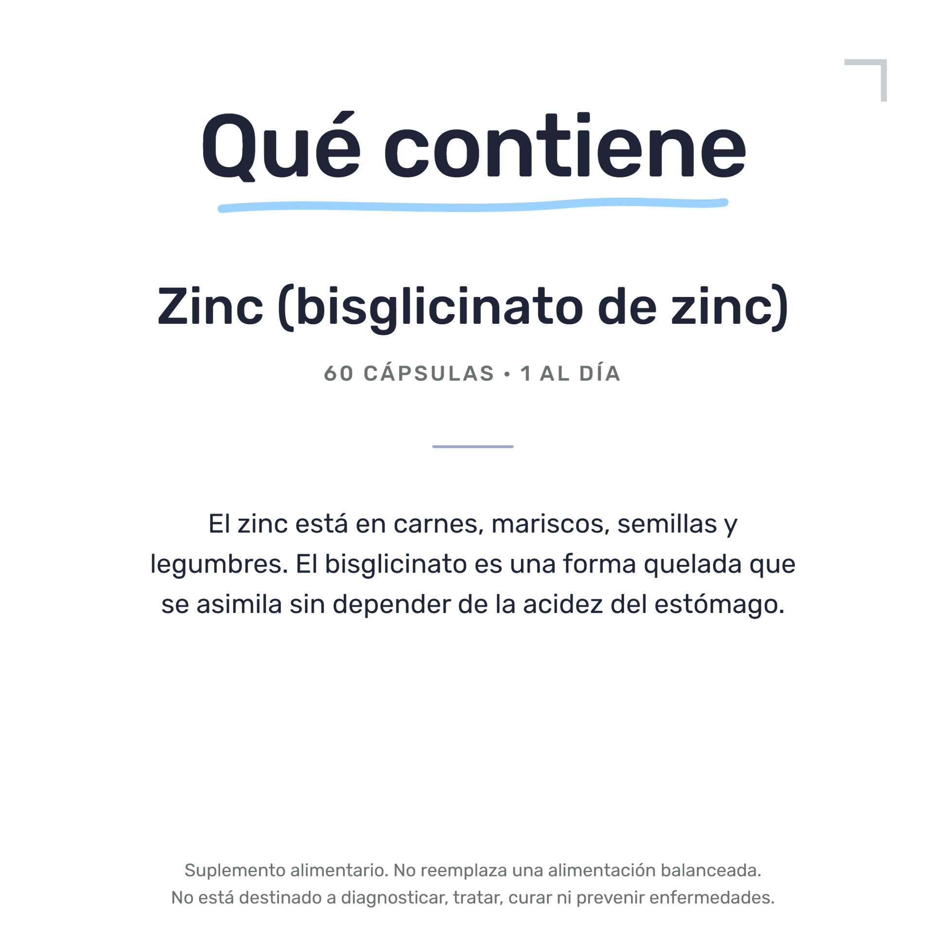 Zinc - Bisglicinato [60 Cápsulas] — imagen 7